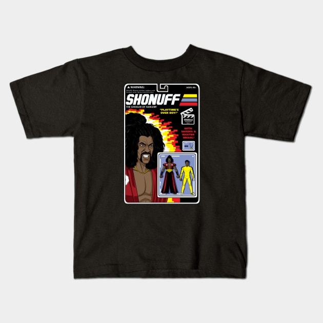 Shonuff Action Figure Kids T-Shirt by BlackActionTeesOnDemand